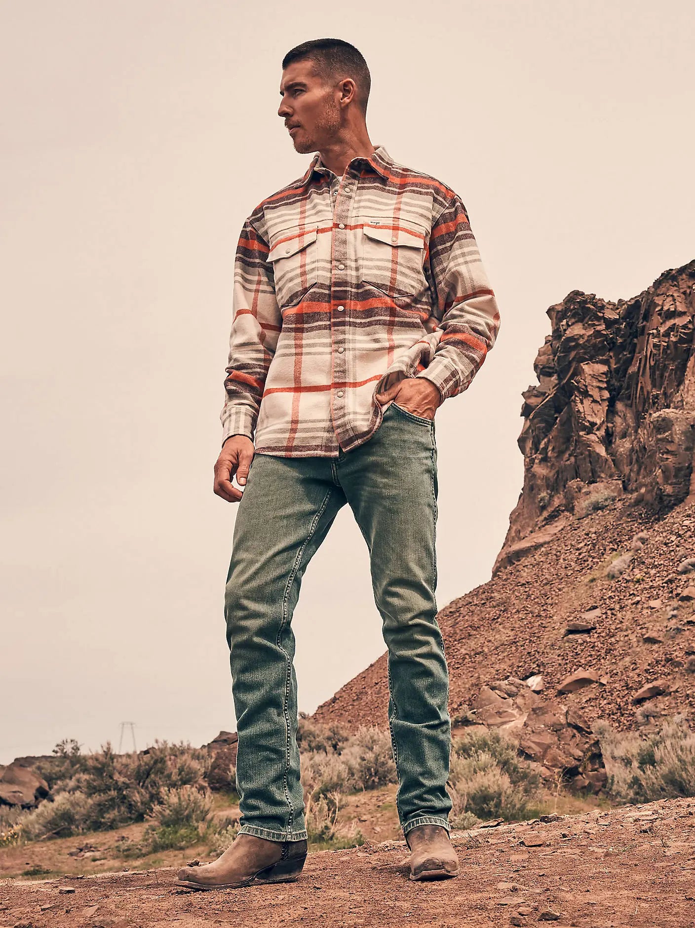 MESKA KOSZULA WRANGLER WESTERN SHIRT BIRCH 112372459