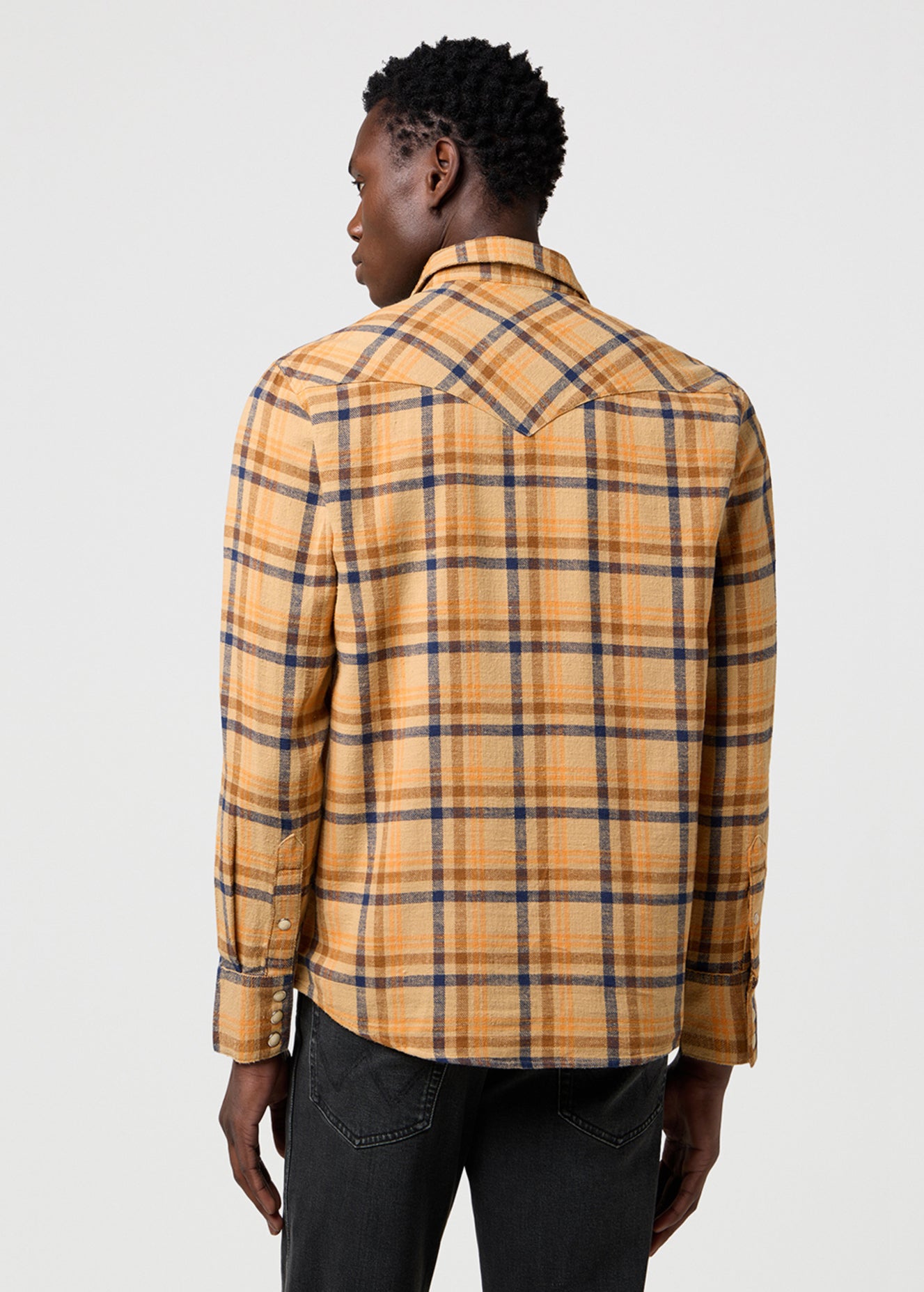 Meska Koszula Wrangler Western Shirt Brown Blue 112372456