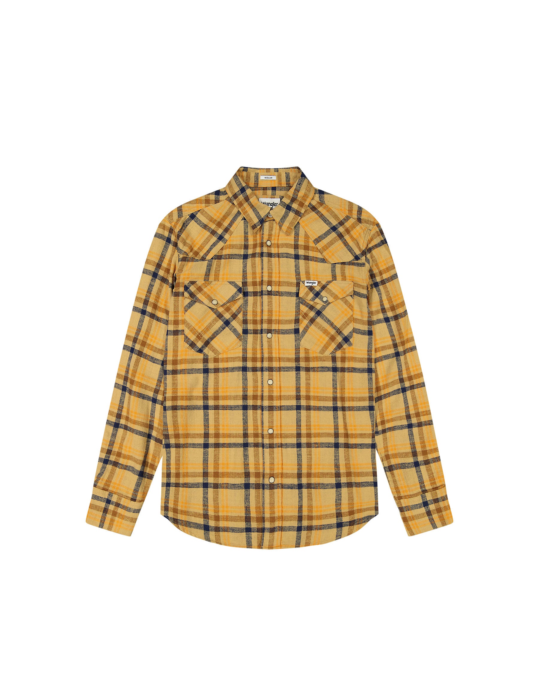 Meska Koszula Wrangler Western Shirt Brown Blue 112372456