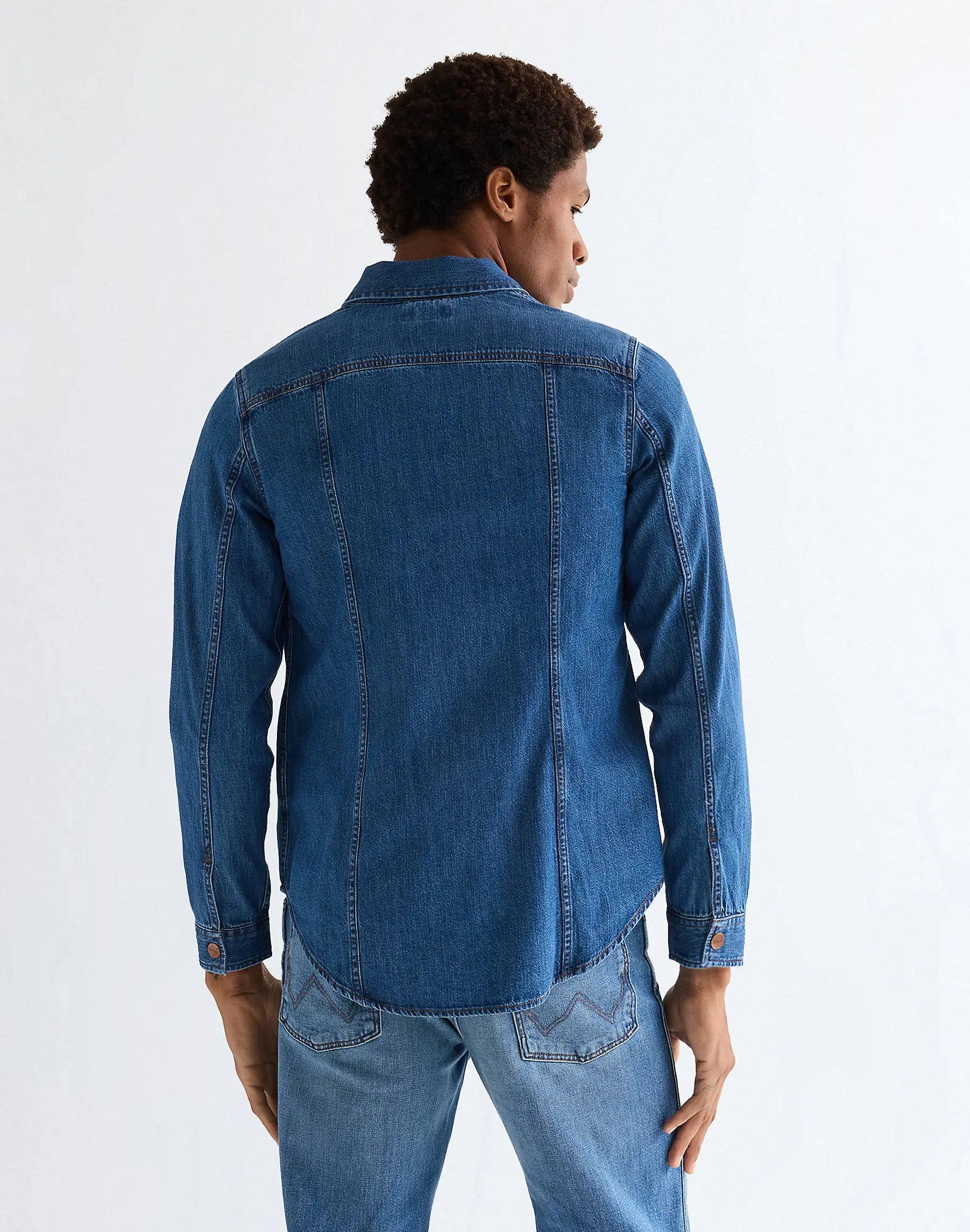 Męska Koszula Jeansowa Wrangler Wrange Shirt Harbor Blue 112377969