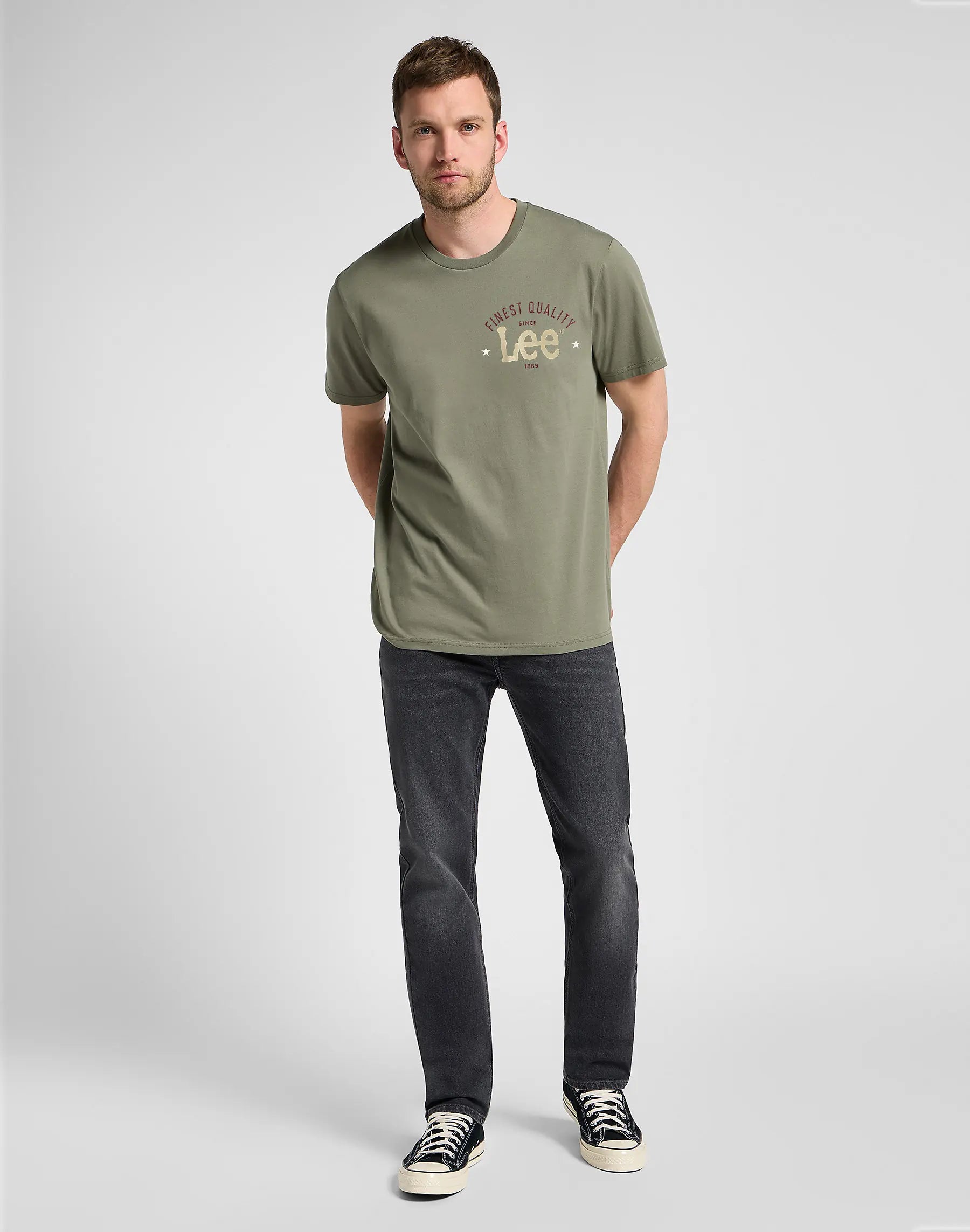 MESKA KOSZULKA LEE BIG LOGO TEE OLIVE GROVE 112355655