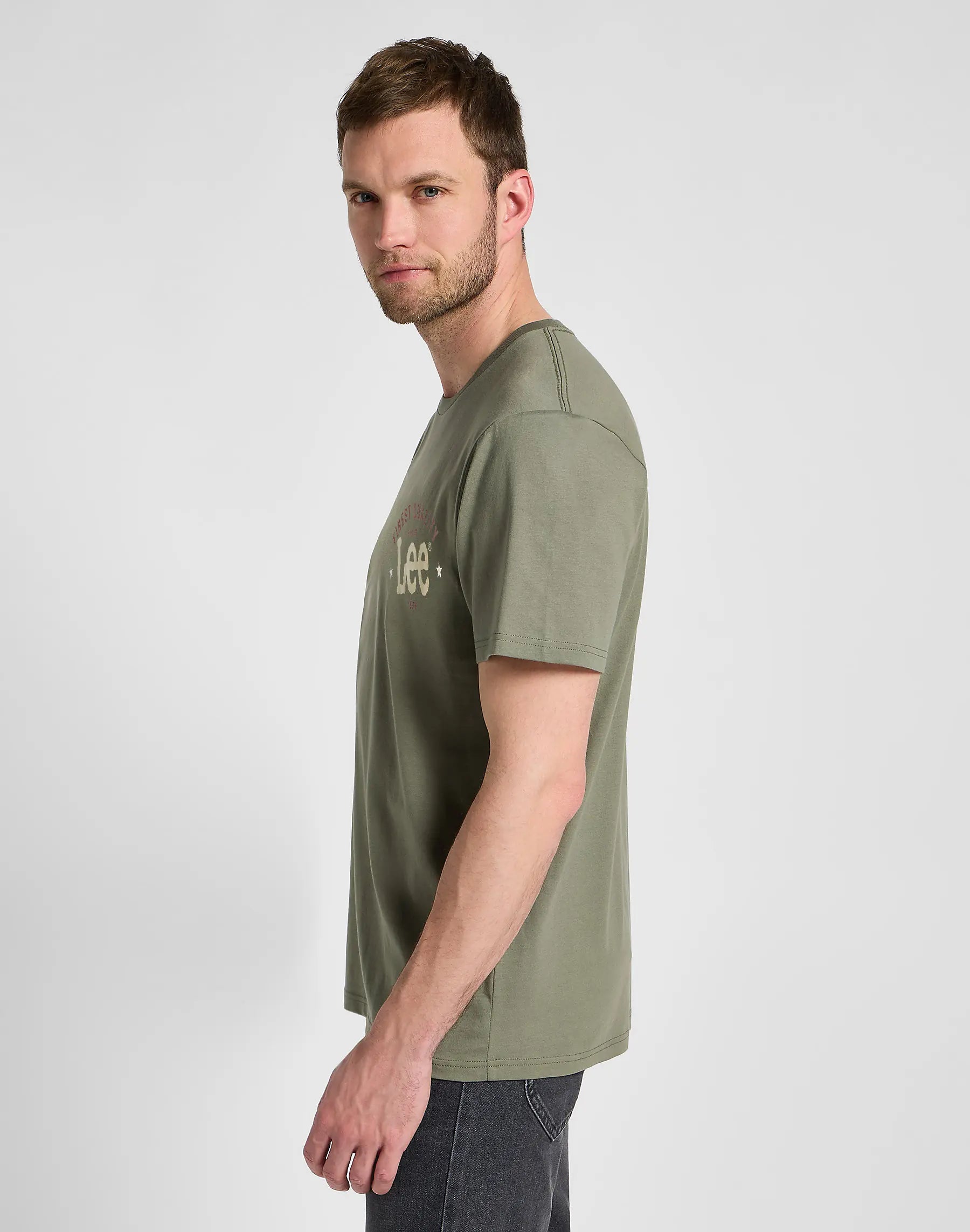 MESKA KOSZULKA LEE BIG LOGO TEE OLIVE GROVE 112355655