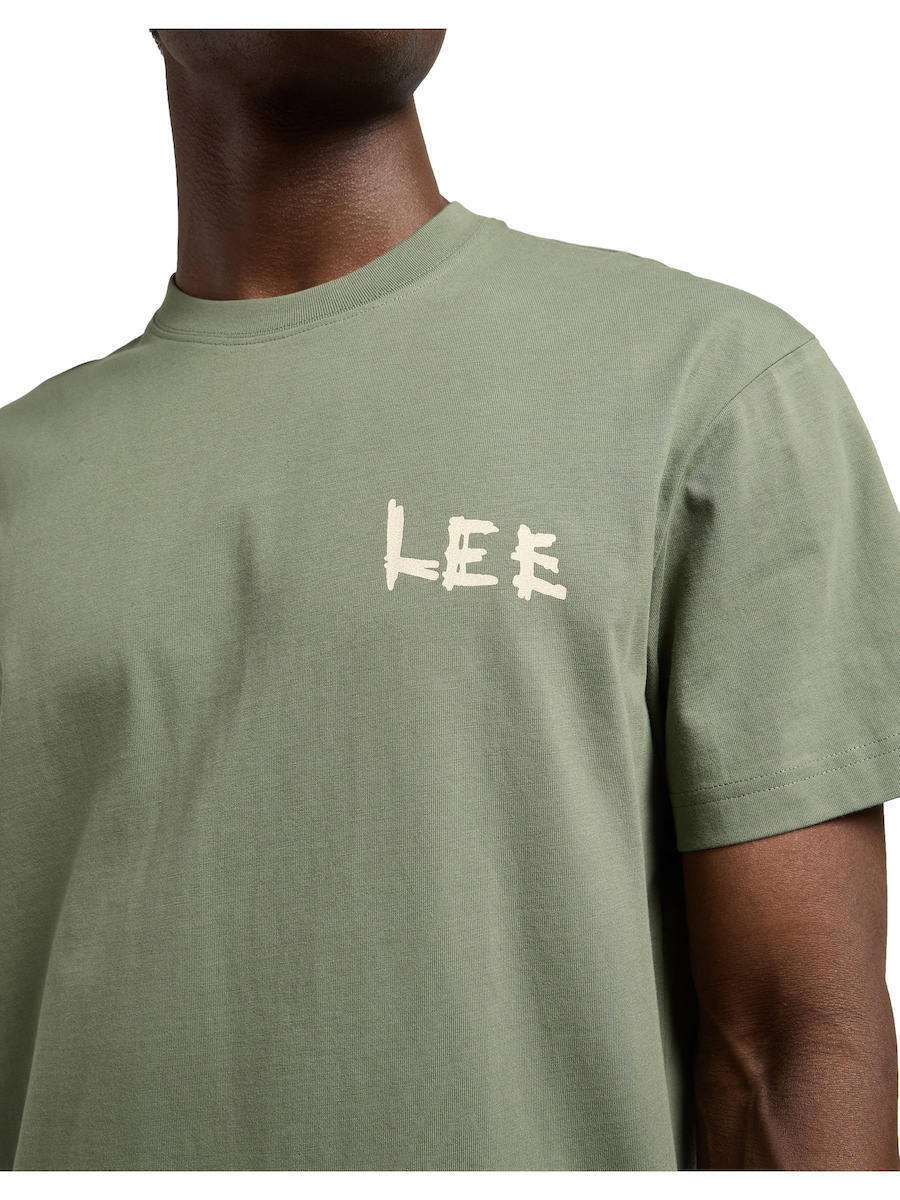 Męska Koszulka Lee Elevated ESS Logo Tee Olive Stone 112370701