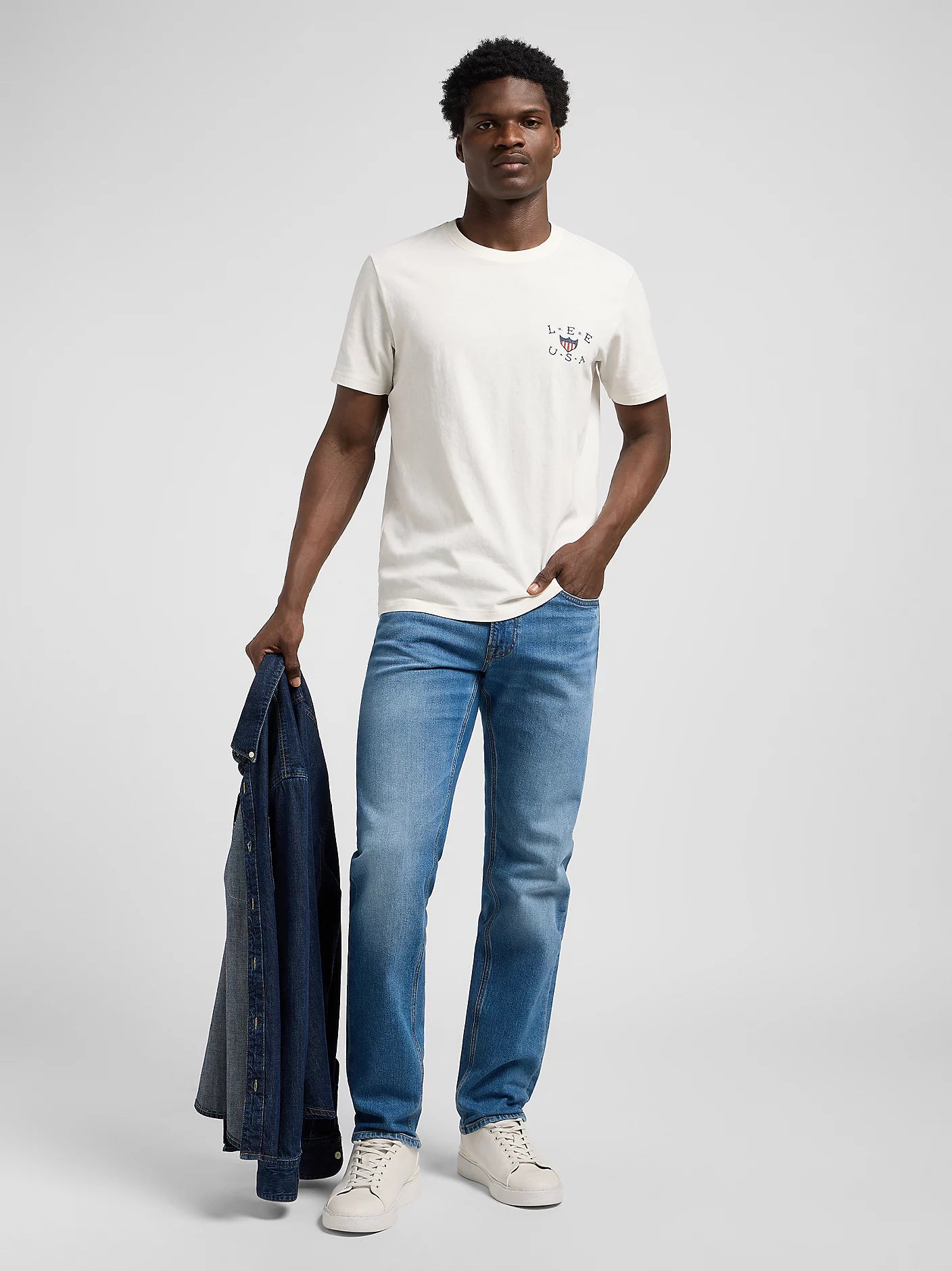 Meska Koszulka Lee Essential Graphic Tee Ecru 112370518