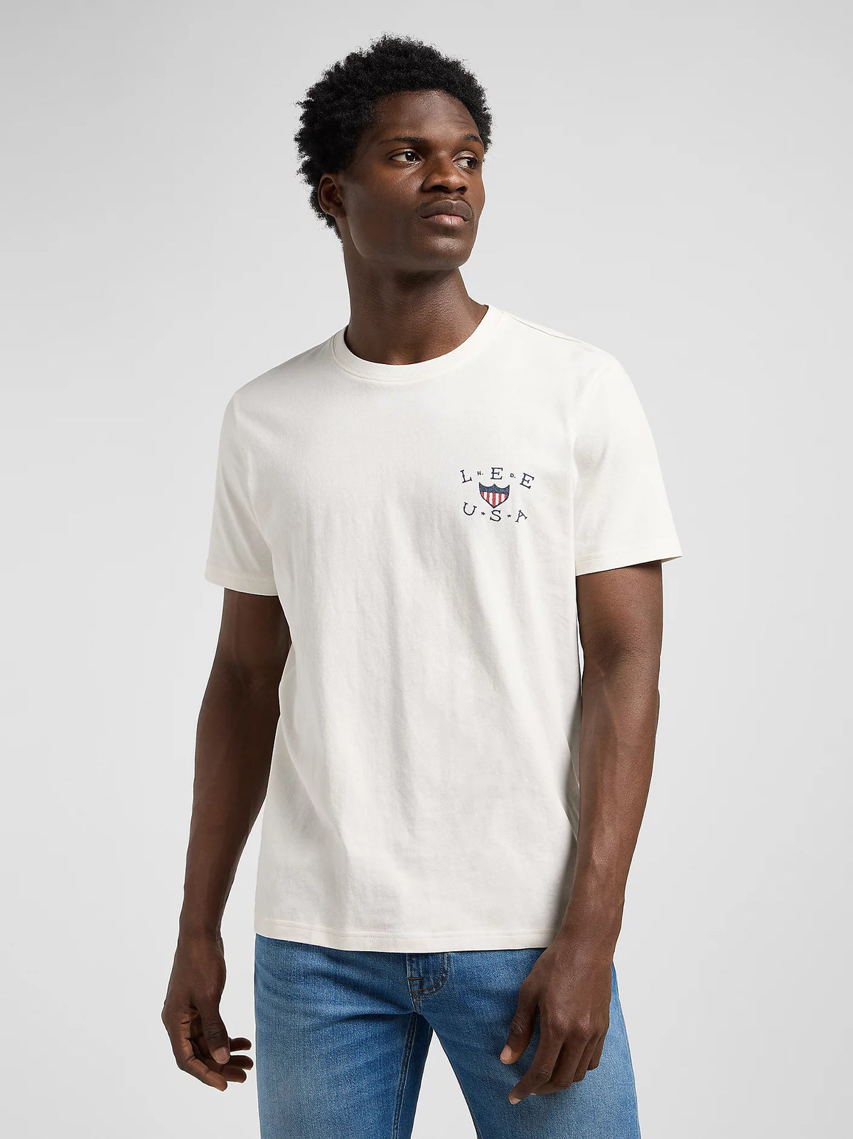 Meska Koszulka Lee Essential Graphic Tee Ecru 112370518