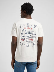 Meska Koszulka Lee Essential Graphic Tee Ecru 112370518