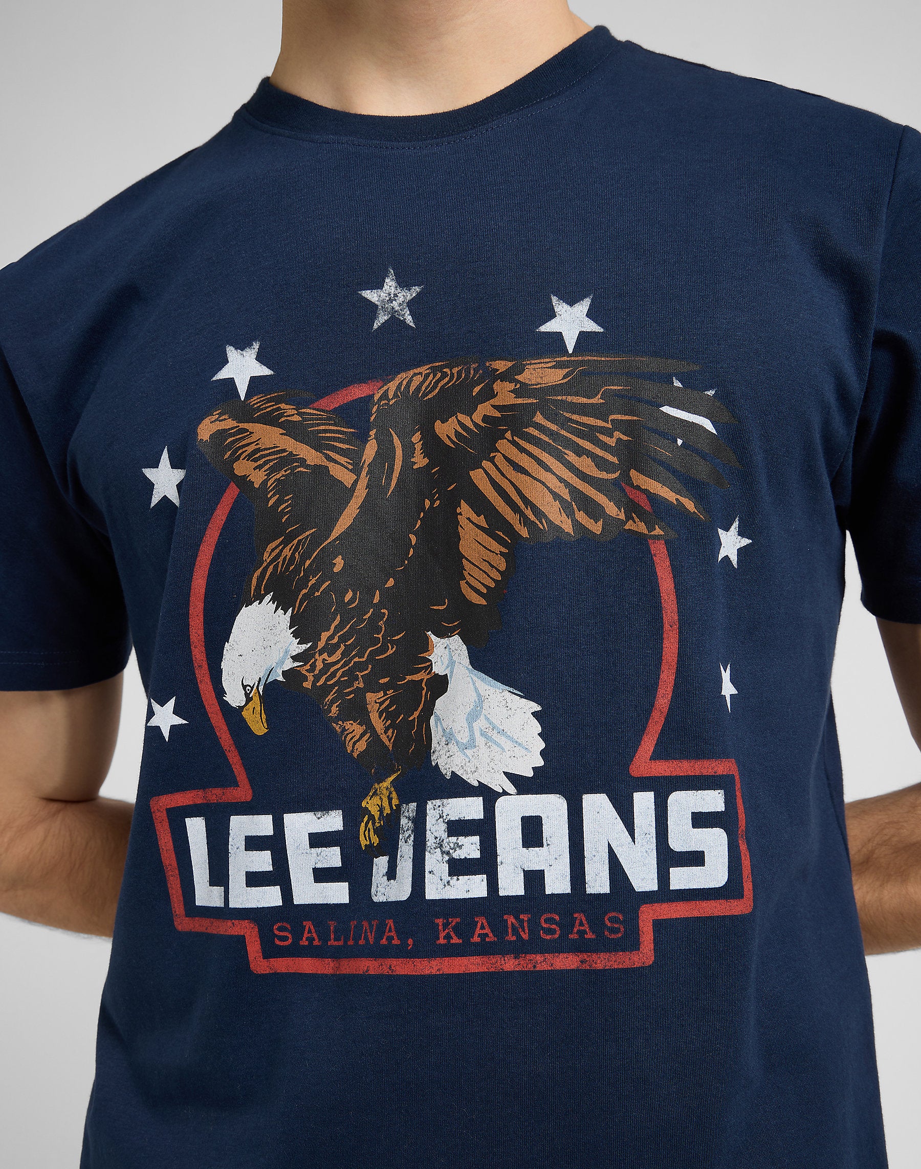 Męska Koszulka Lee Essential Graphic Tee Rivet Navy 112372360