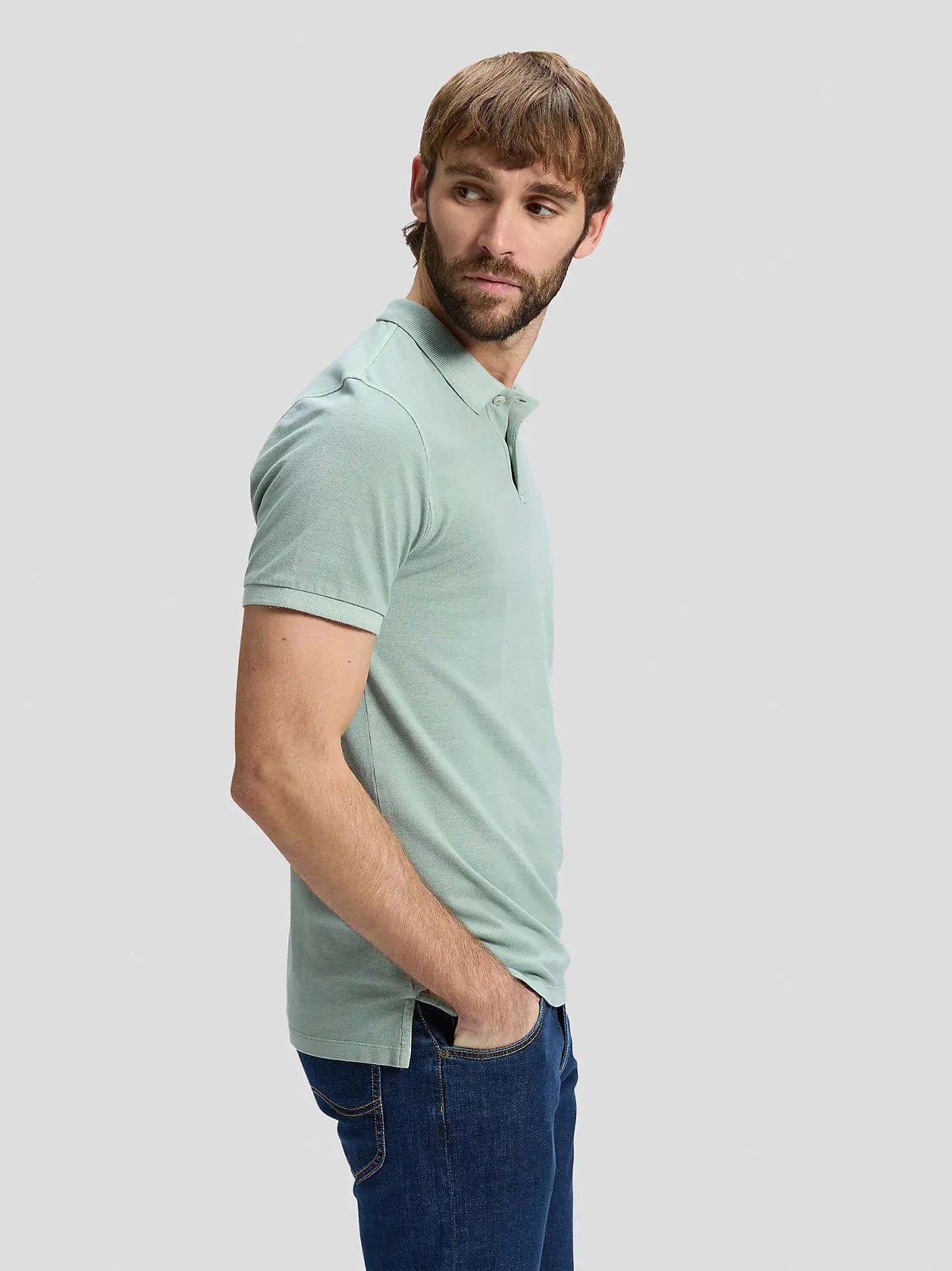MESKA KOSZULKA LEE GARMENT DYE POLO DESERT SAGE 112376465