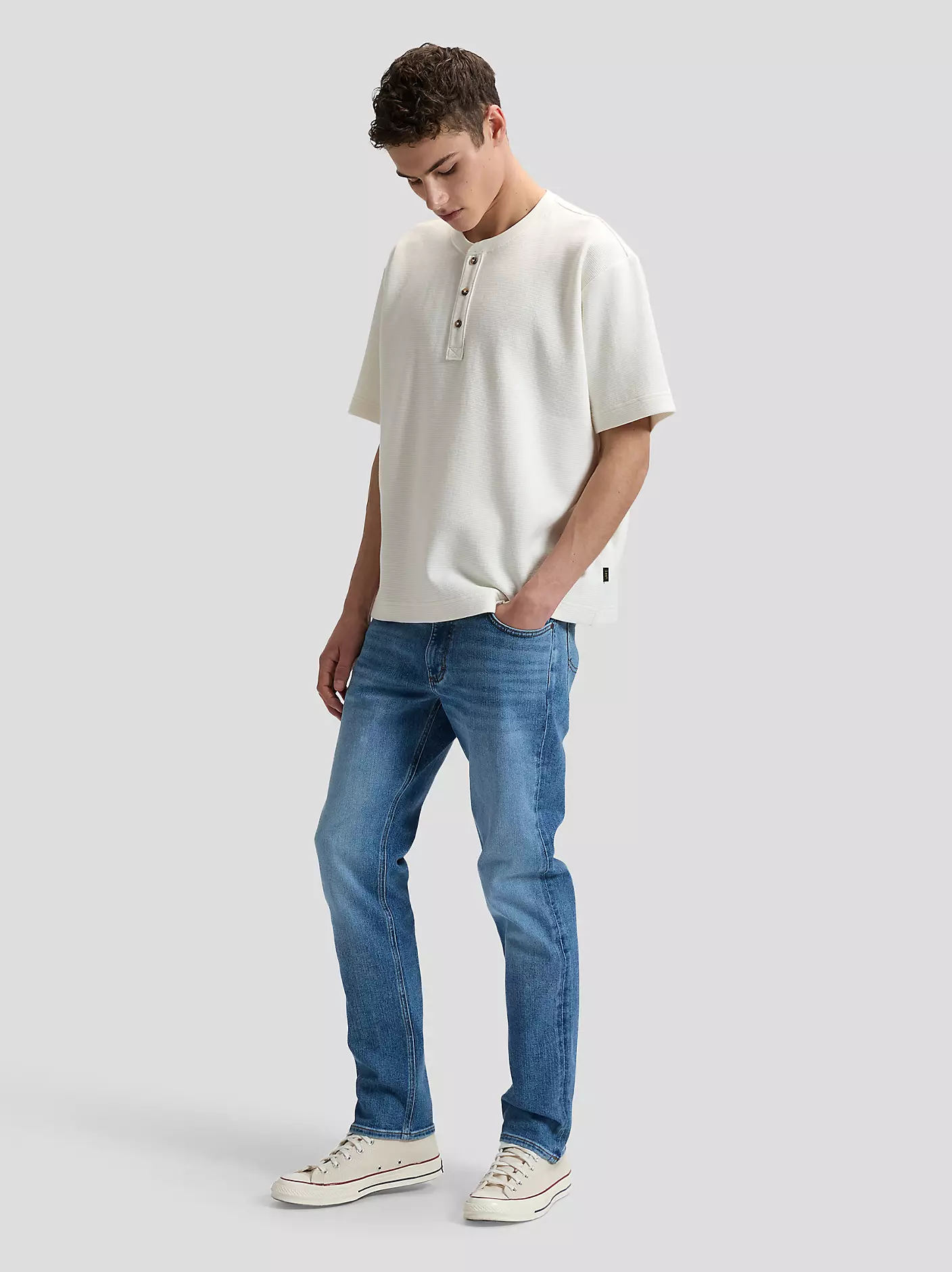 MĘSKA KOSZULKA LEE HENLEY NATURAL 112376771