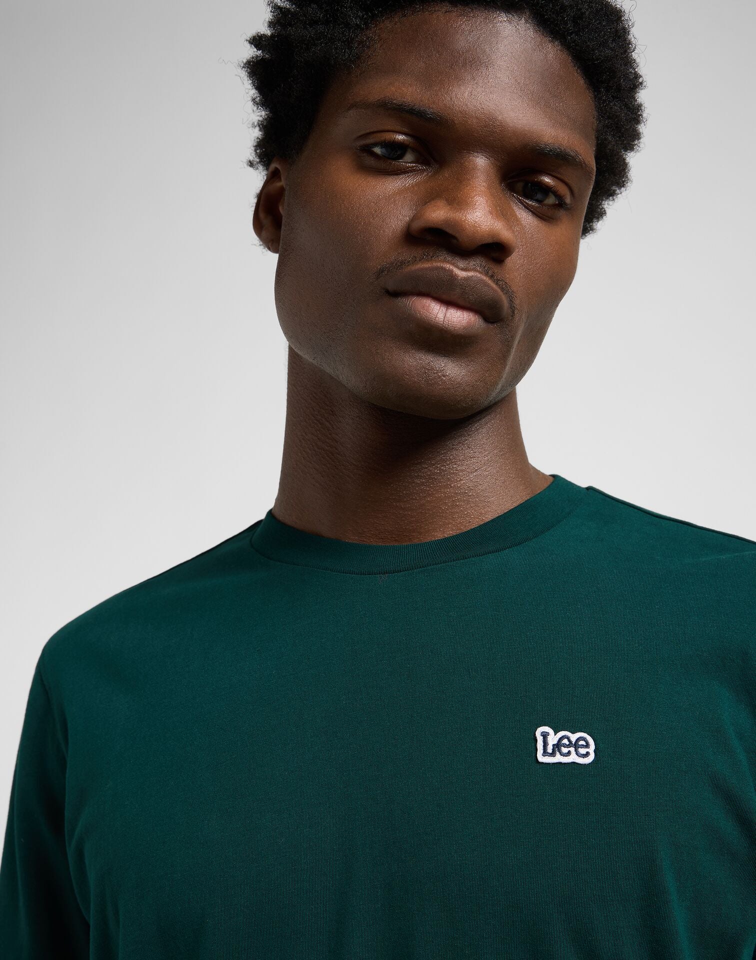 Męska Koszulka Lee LS Patch Logo Tee Jade Forest 112370499