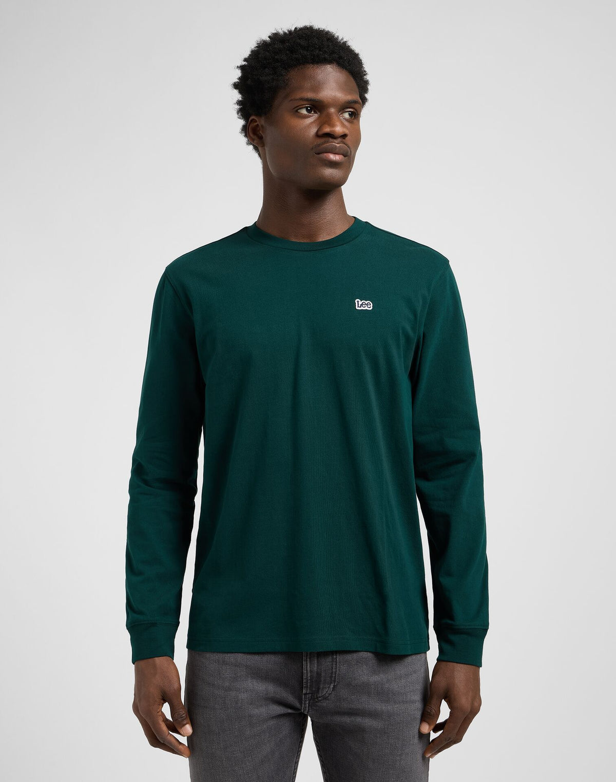 Męska Koszulka Lee LS Patch Logo Tee Jade Forest 112370499