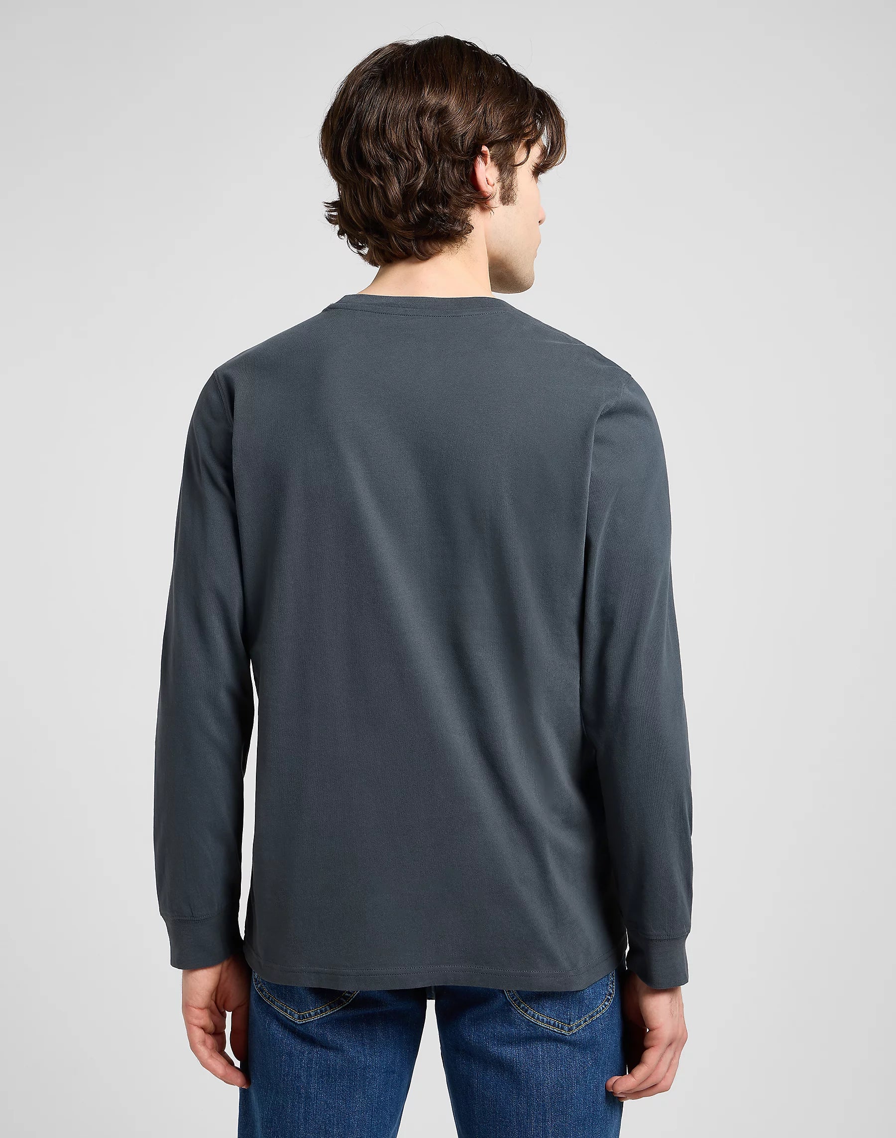 Męska Koszulka Lonsleeve Lee LS Patch Logo Tee Washed Black 112370500