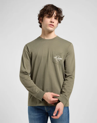 MĘSKA KOSZULKA LEE LS POCKET LOGO TEE MERCANTILE GREEN 112370436