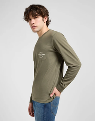 MĘSKA KOSZULKA LEE LS POCKET LOGO TEE MERCANTILE GREEN 112370436