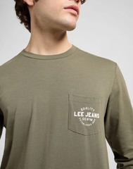 MĘSKA KOSZULKA LEE LS POCKET LOGO TEE MERCANTILE GREEN 112370436