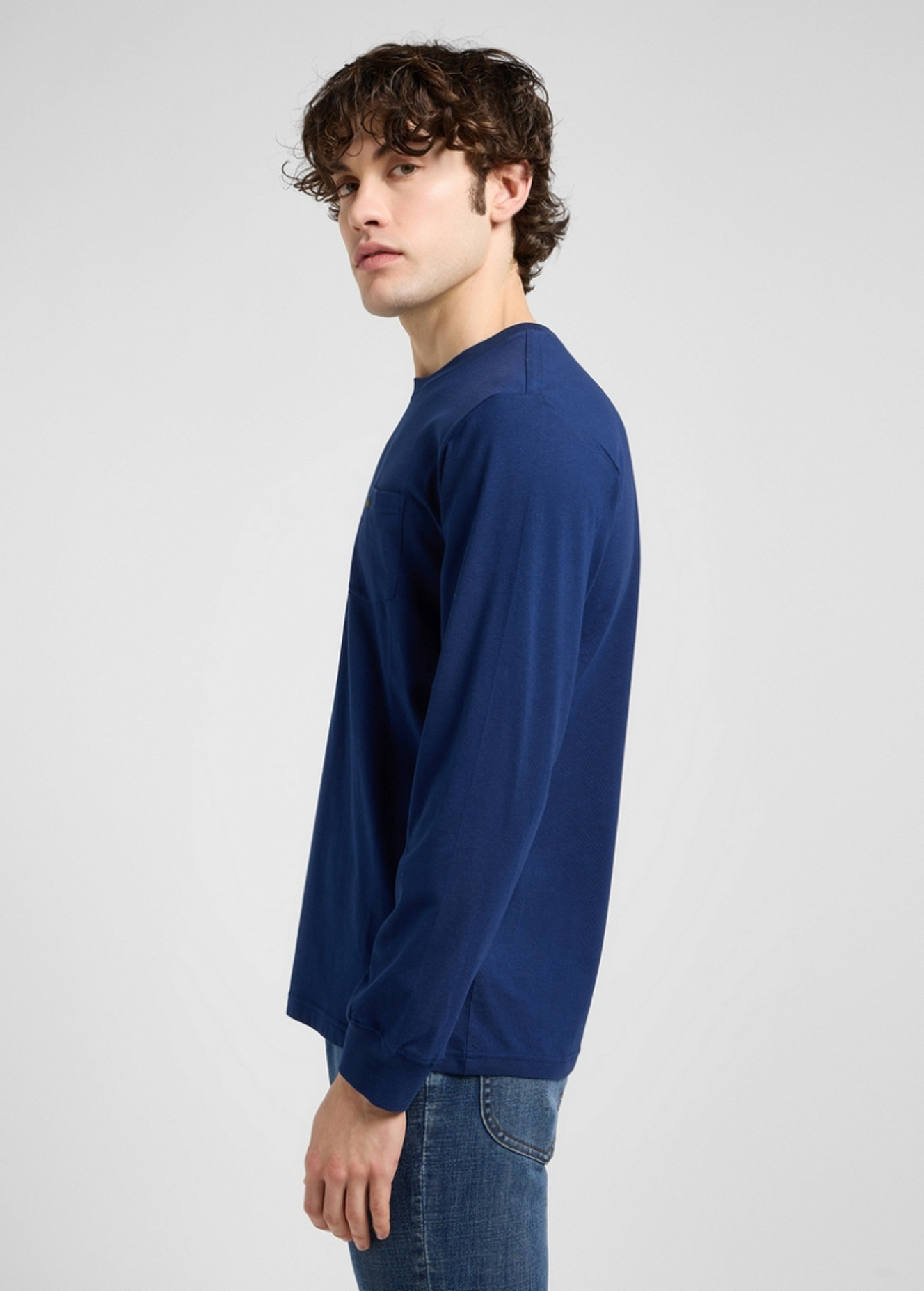 MĘSKA KOSZULKA LEE LS POCKET TEE TRUE NAVY 112370435