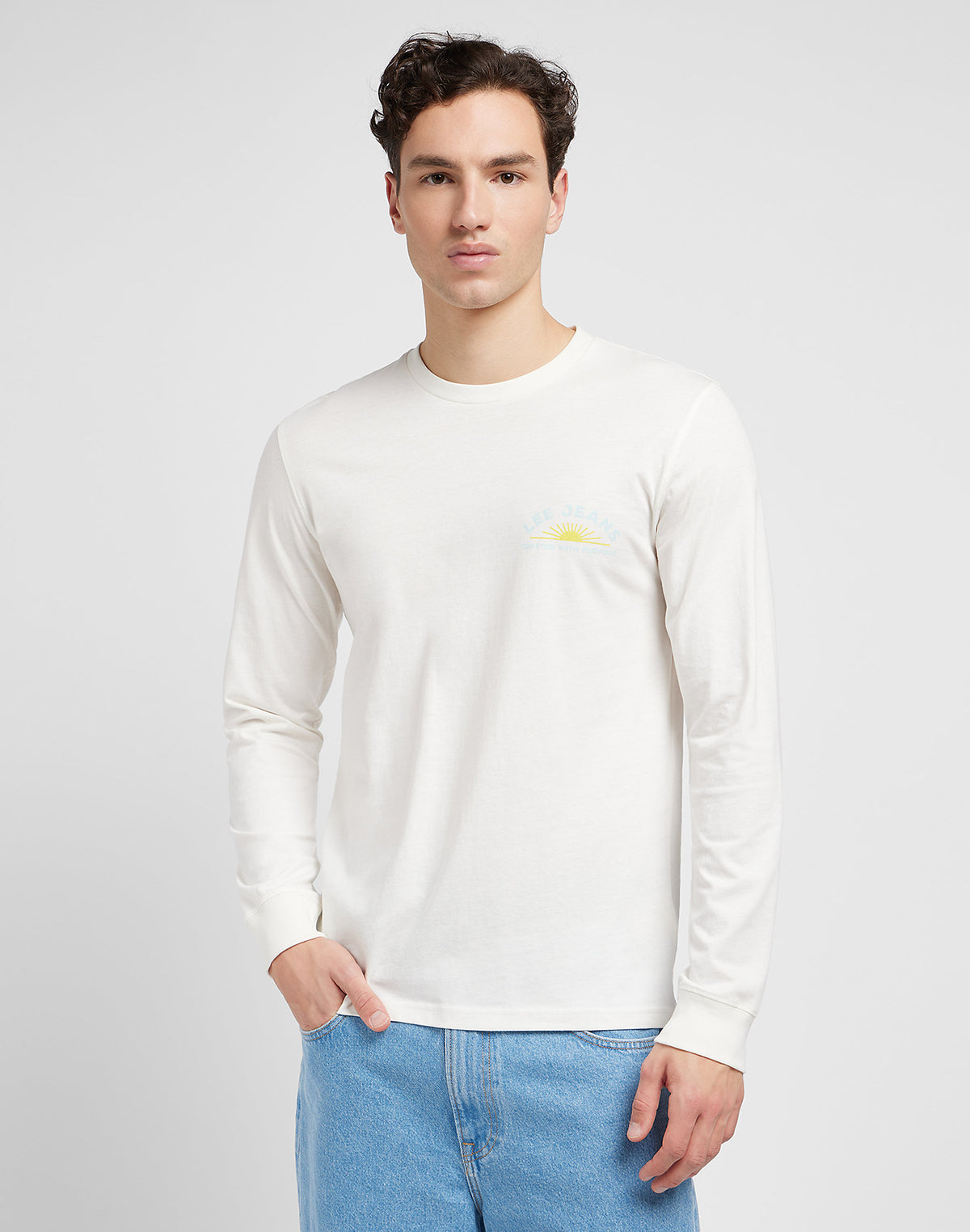 Męska Koszulka Lee Ls Tee Ecru 112349098