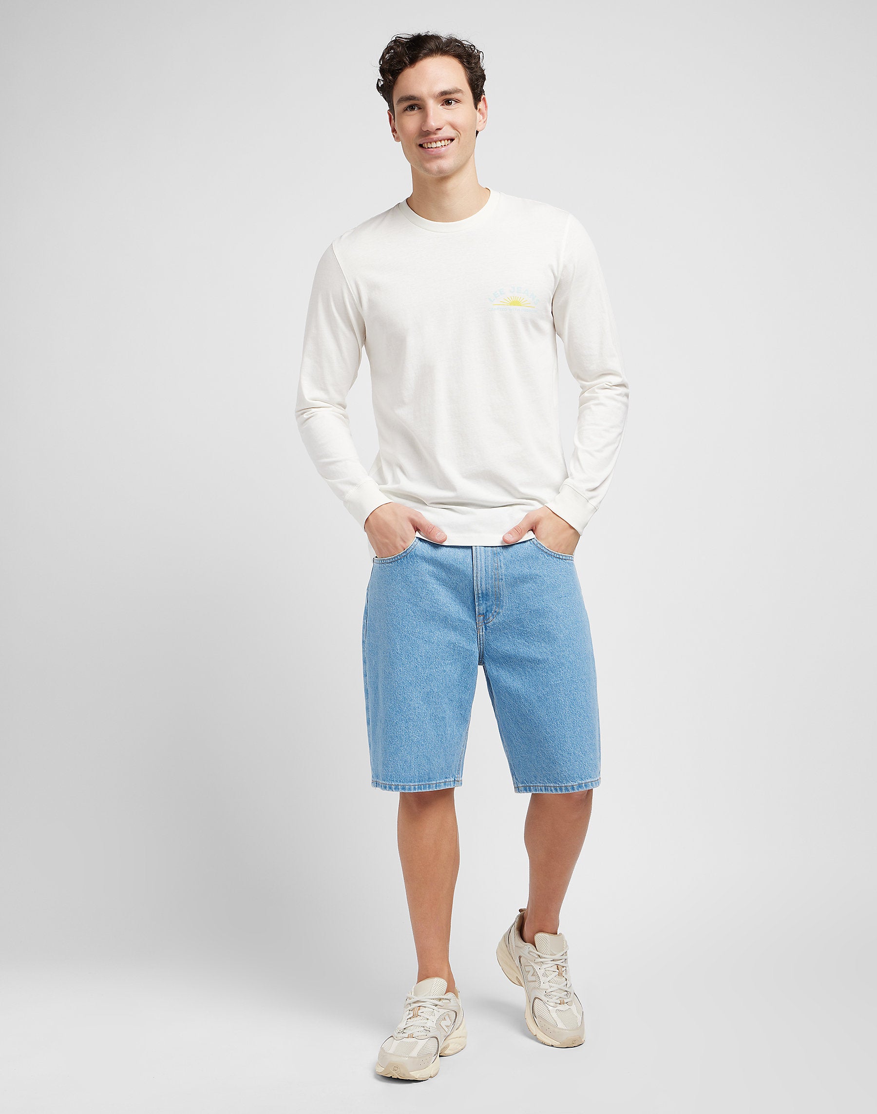 Męska Koszulka Lee Ls Tee Ecru 112349098