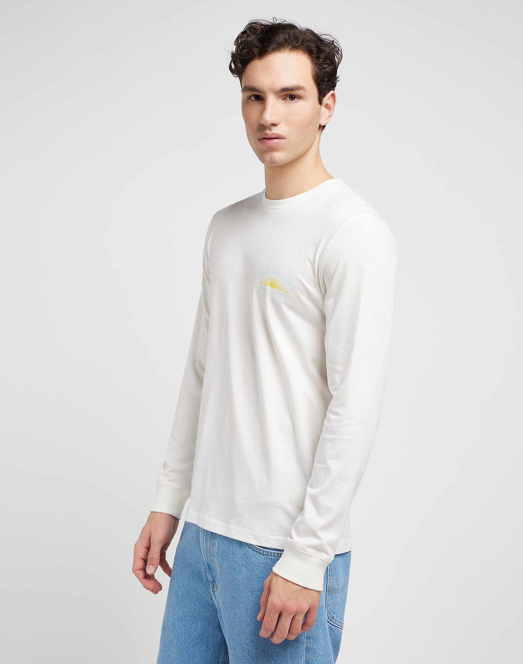 Męska Koszulka Lee Ls Tee Ecru 112349098