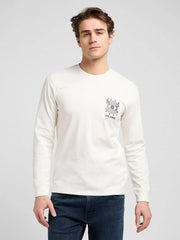 Męska Koszulka Longsleeve Lee LS Tee Ecru 112373176