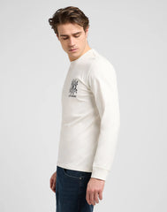 Męska Koszulka Longsleeve Lee LS Tee Ecru 112373176