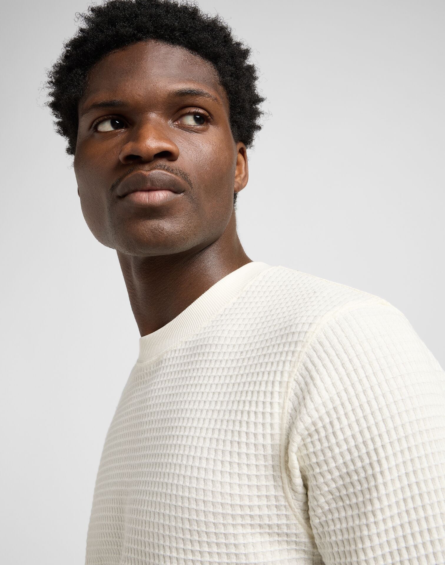 Męska Koszulka Lee LS Waffle Tee Ecru 112371661