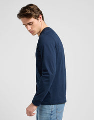 T-Shirt Męski Longsleeve Lee LS Wobbly Lee Tee Rivet Navy 112372359