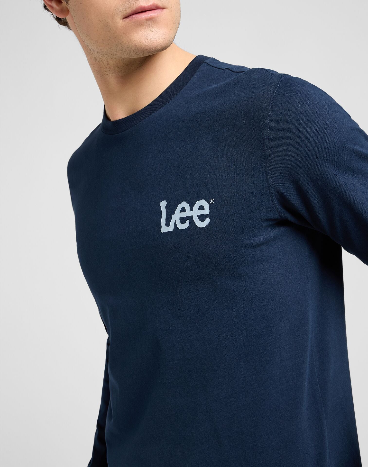 T-Shirt Męski Longsleeve Lee LS Wobbly Lee Tee Rivet Navy 112372359