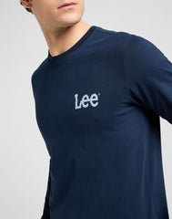 T-Shirt Męski Longsleeve Lee LS Wobbly Lee Tee Rivet Navy 112372359