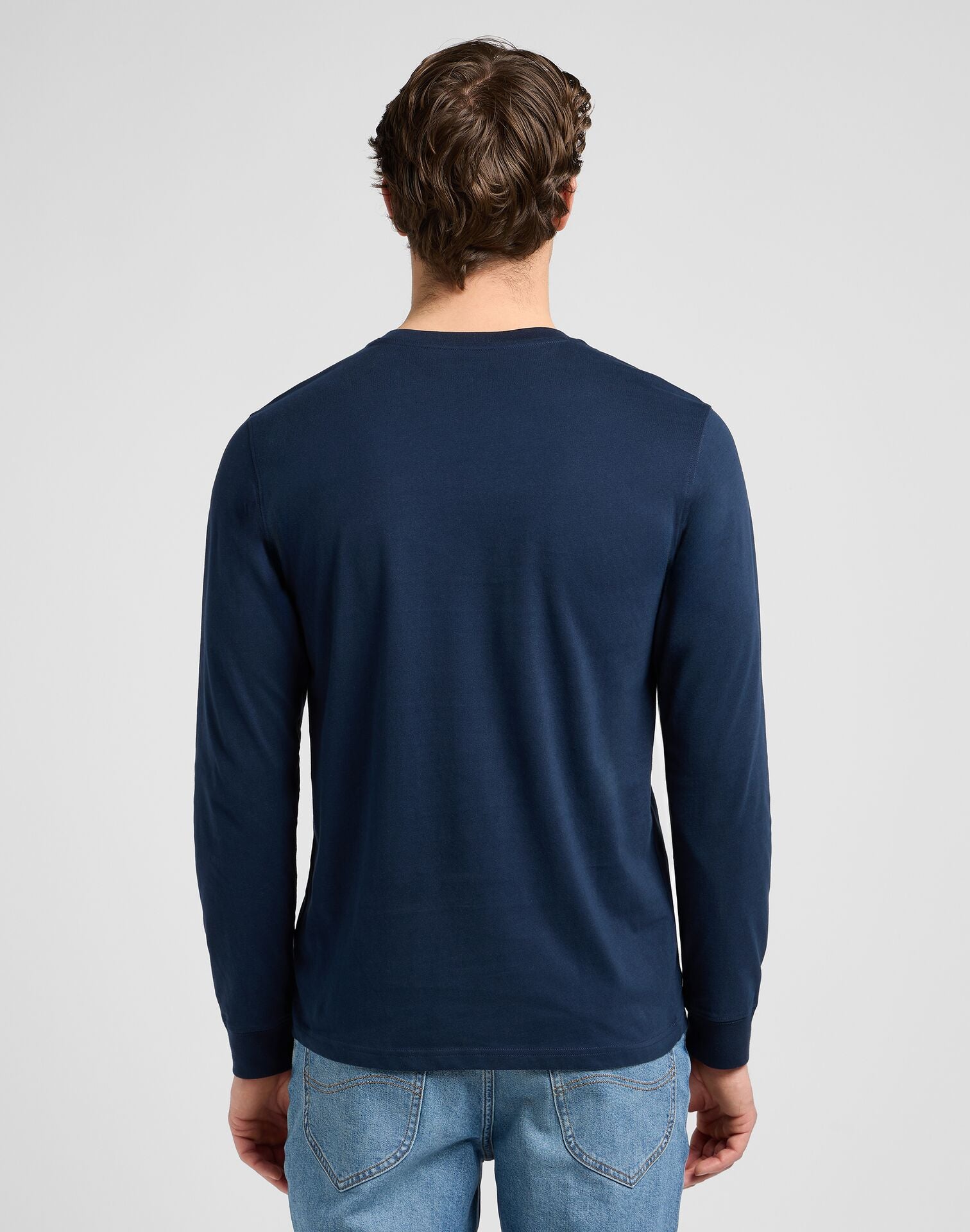 T-Shirt Męski Longsleeve Lee LS Wobbly Lee Tee Rivet Navy 112372359