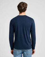 T-Shirt Męski Longsleeve Lee LS Wobbly Lee Tee Rivet Navy 112372359