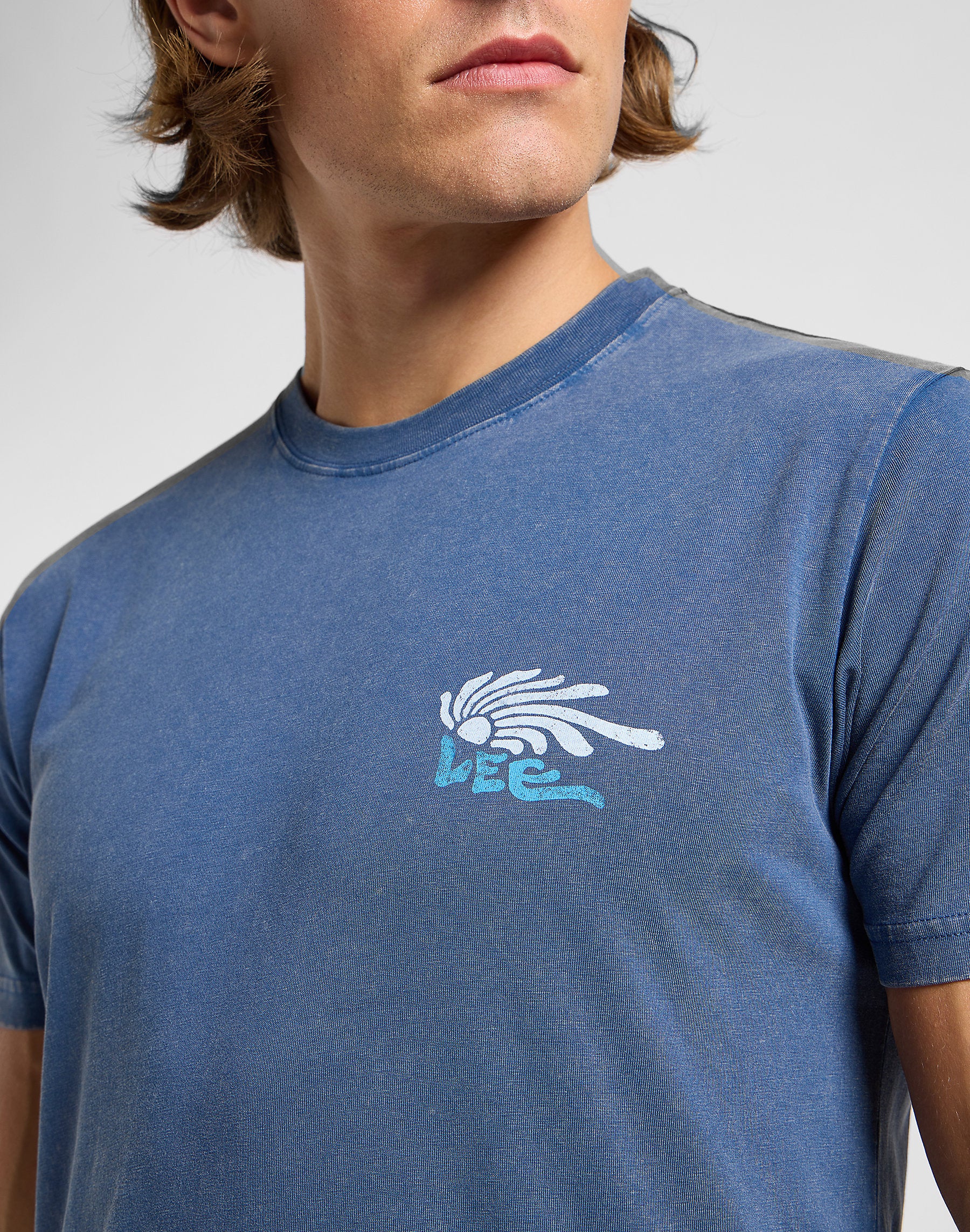 Męska Koszulka Lee Medium Logo Tee Orion Blue 112364593