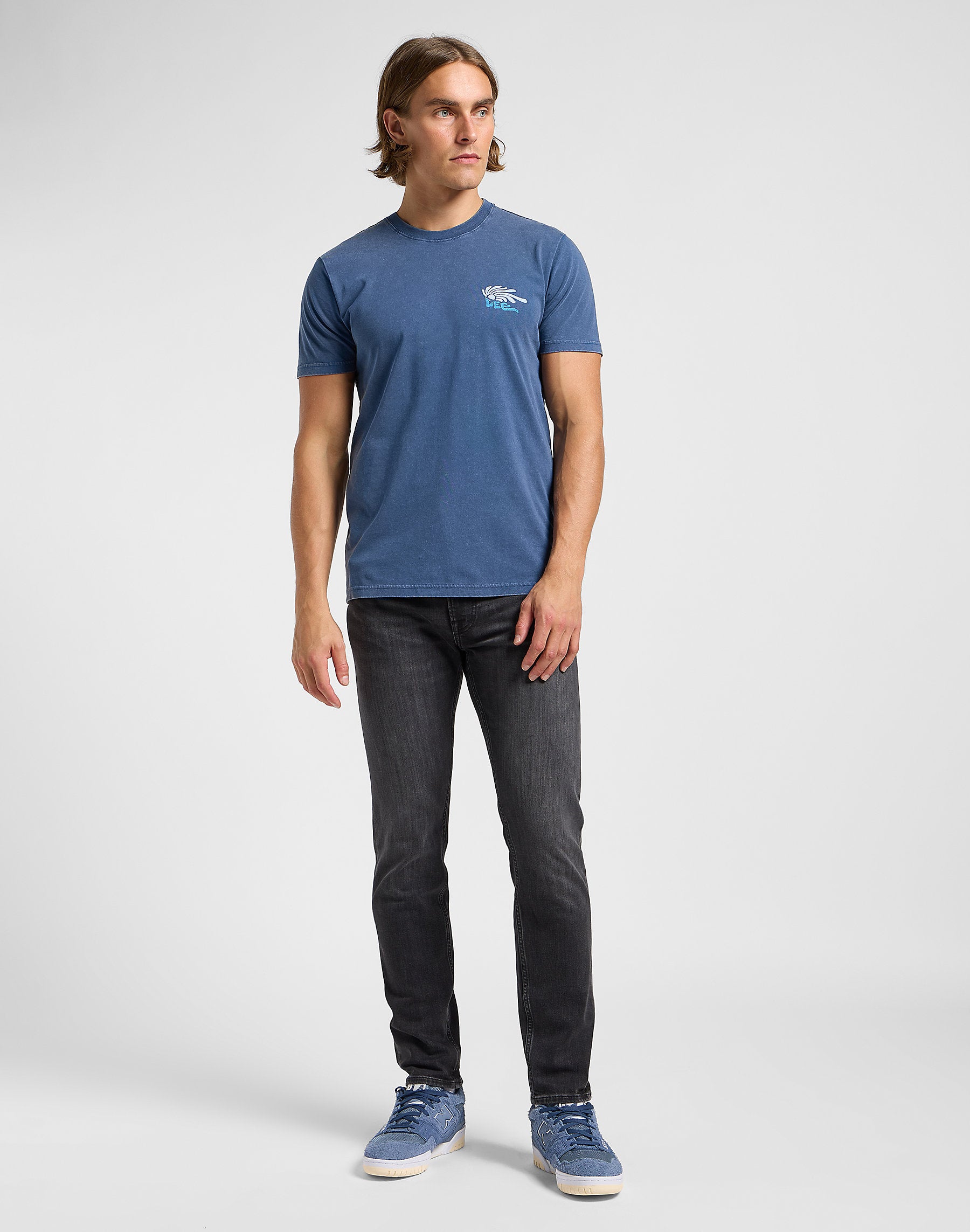 Męska Koszulka Lee Medium Logo Tee Orion Blue 112364593