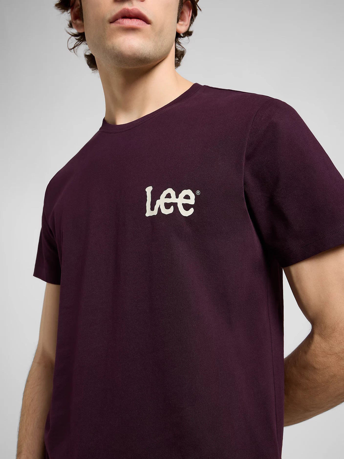 Meska Koszulka Lee Medium Wobbly Lee Tee Deep Wine 112370506