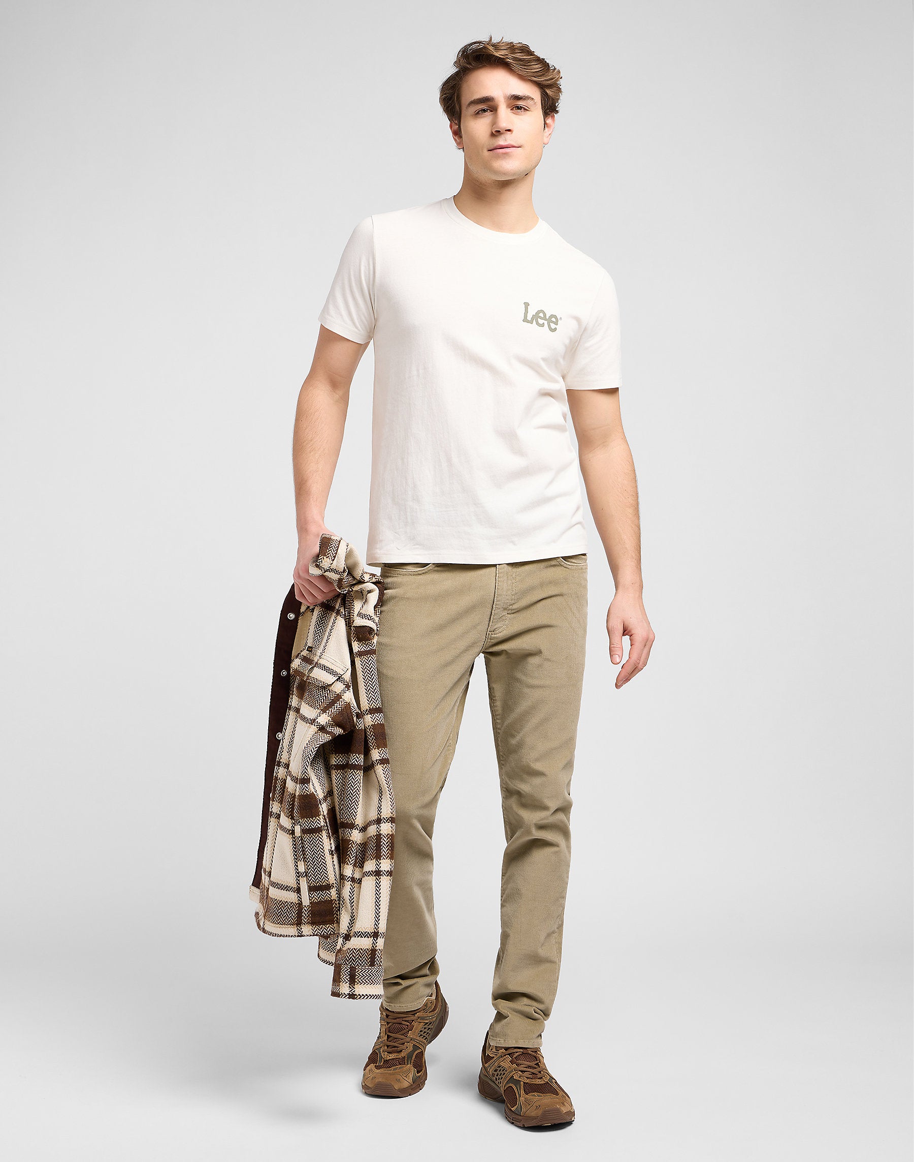 Męska Koszulka Lee Medium Wobbly Tee Ecru 112370504