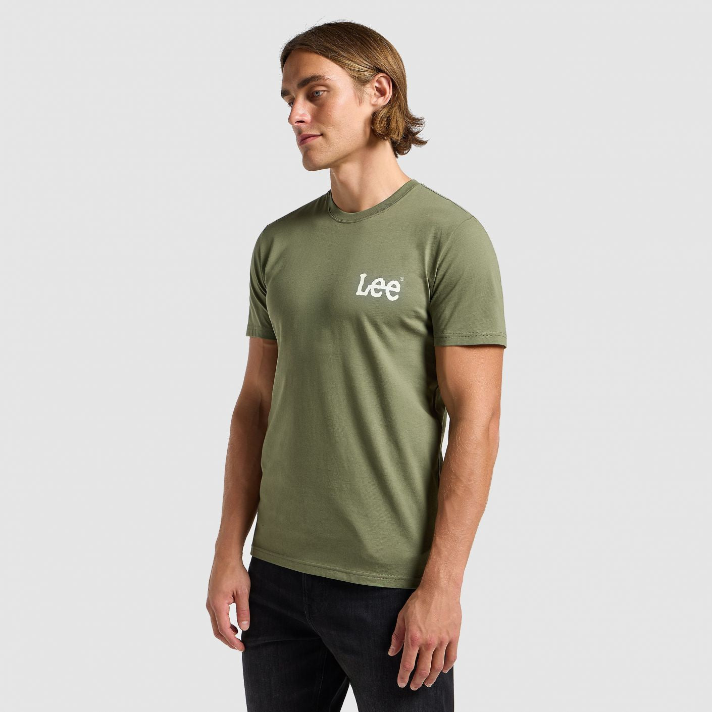 Meska Koszulka Lee Medium Wobbly Tee Olive Grove 112364537