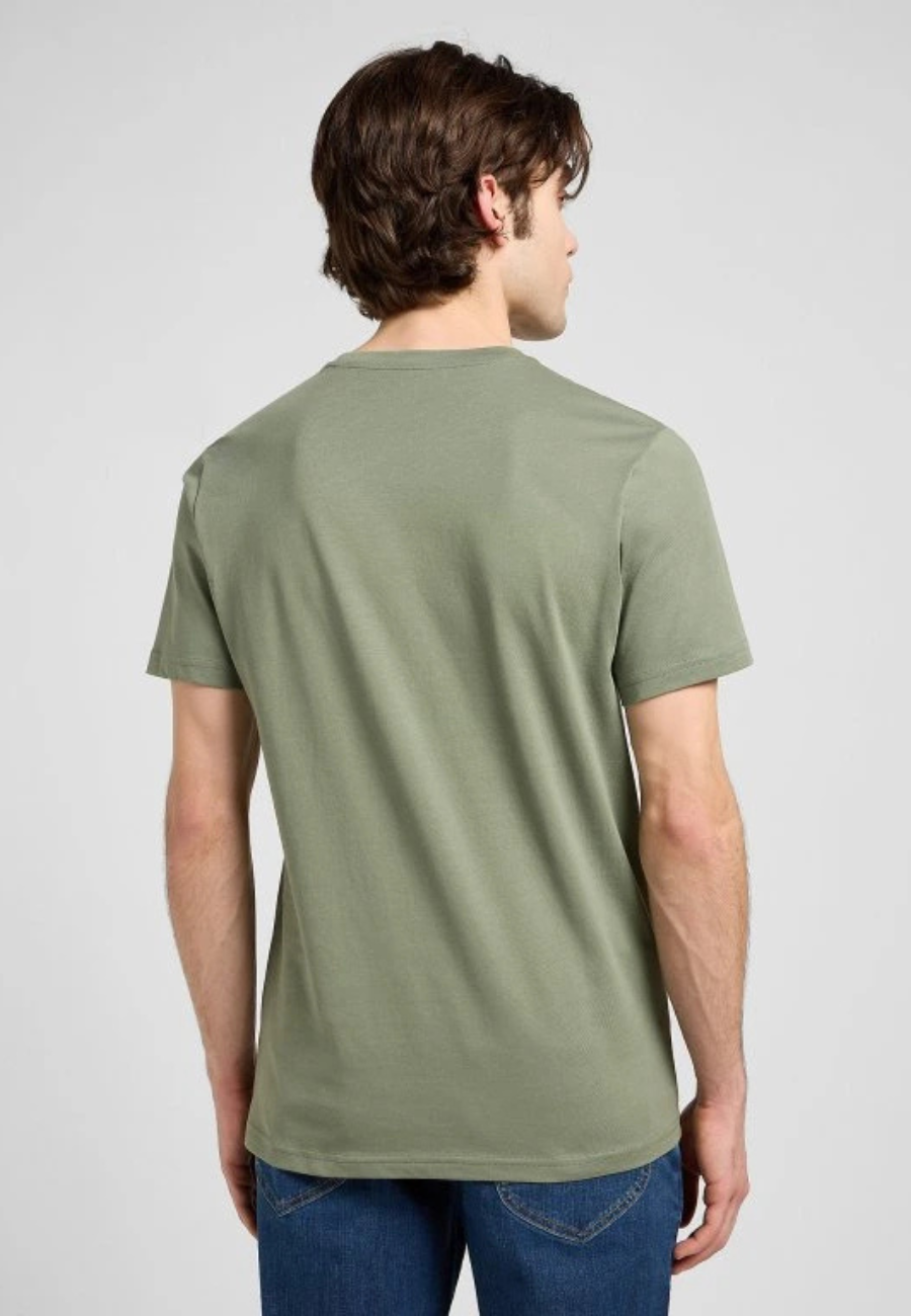 Męska Koszulka Lee Medium Wobbly Lee Tee Olive Stone 112370505