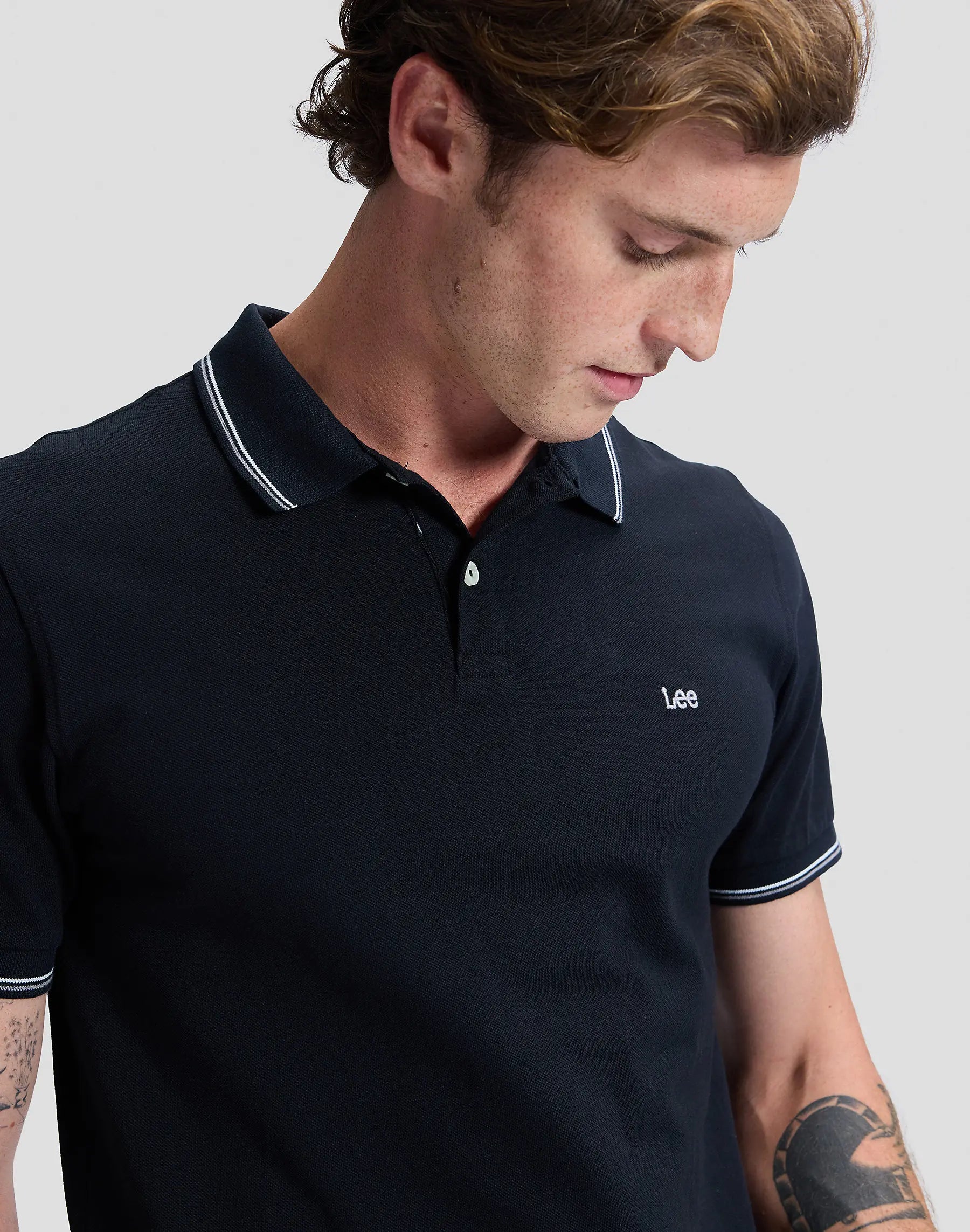 MESKA KOSZULKA LEE PIQUE POLO BLACK 112363659