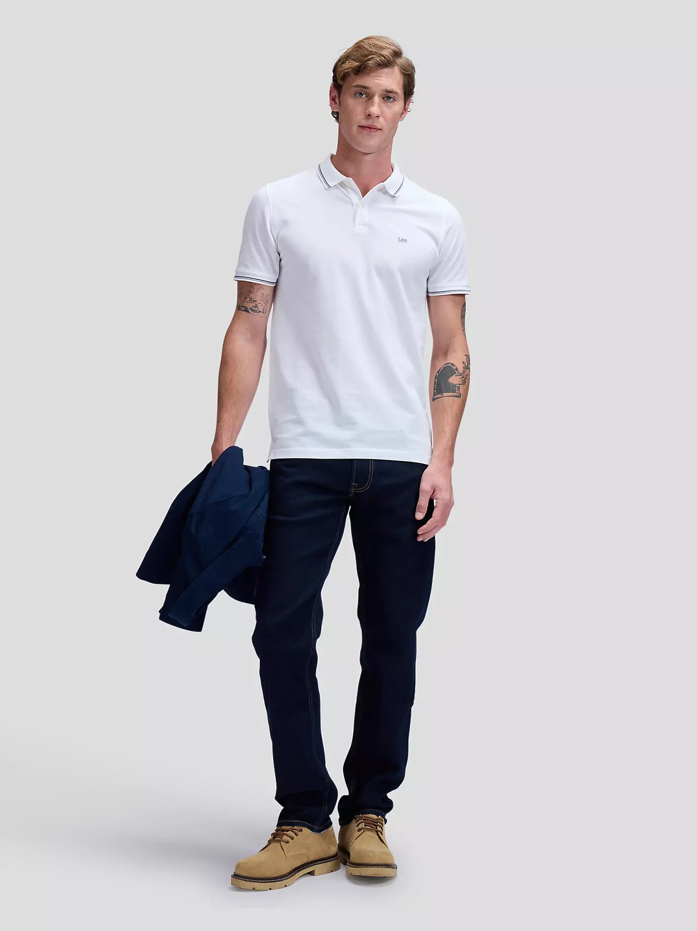 MESKA KOSZULKA LEE PIQUE POLO BRIGHT WHITE 112349973