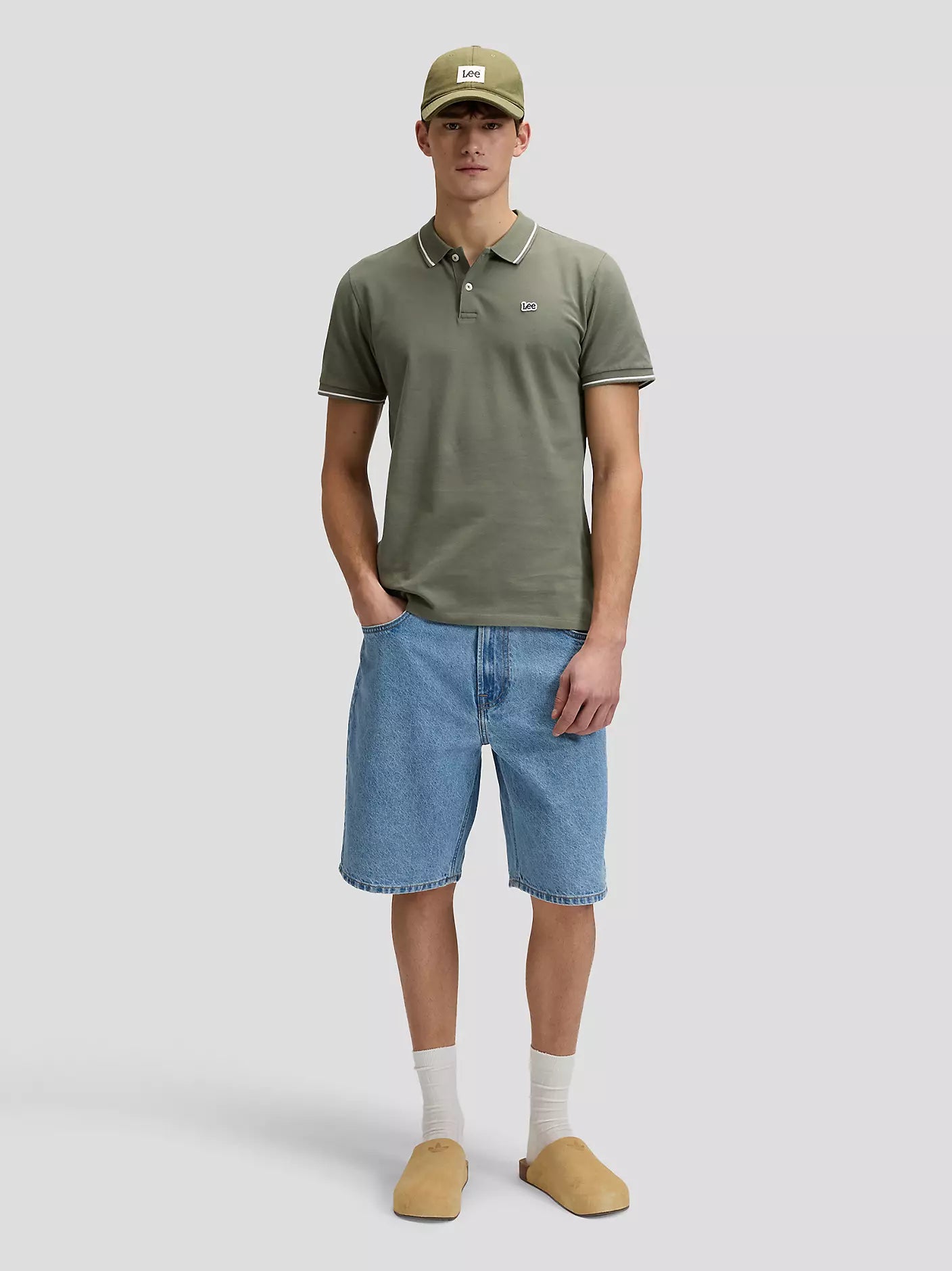 MESKA KOSZULKA LEE PIQUE POLO LICHEN OLIVE 112376463