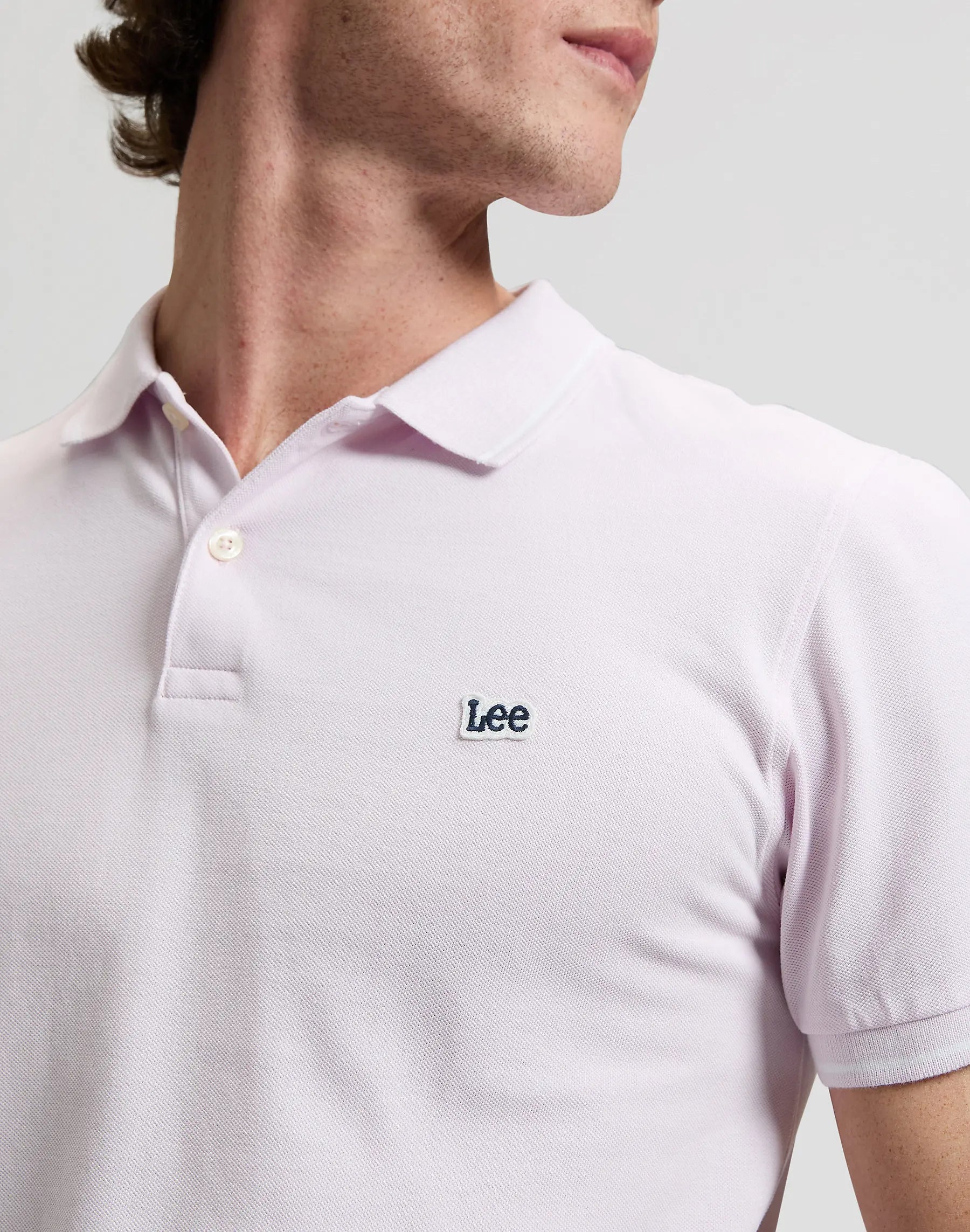 MESKA KOSZULKA LEE PIQUE POLO LIGHT ICY PINK 112376458