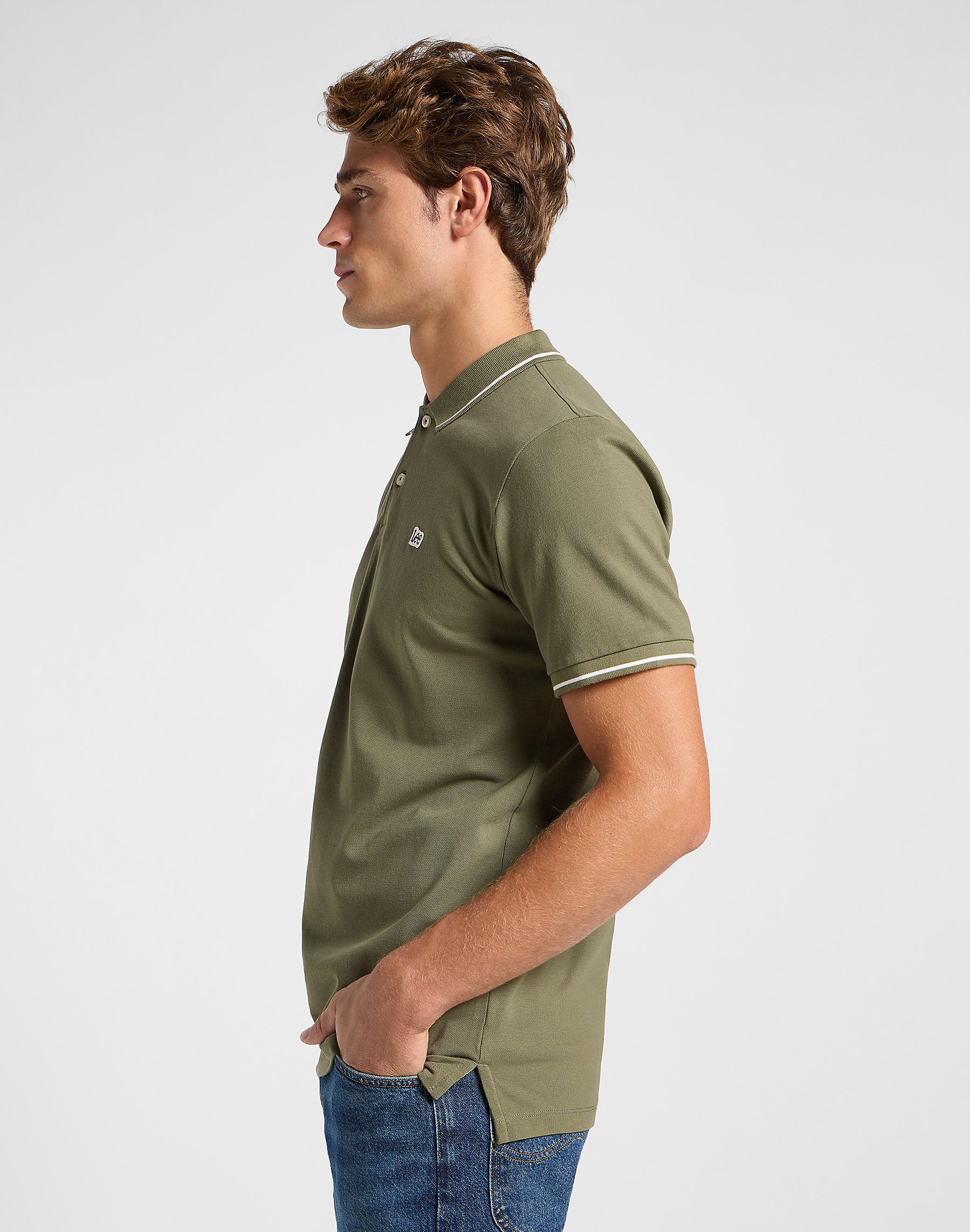 Męska Koszulka Lee Pique Polo Mercantile Green 112363855