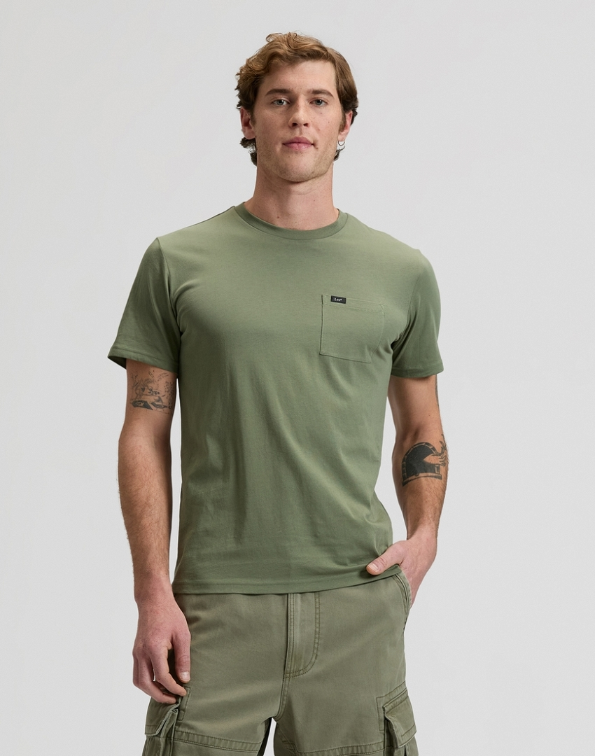 MĘSKA KOSZULKA LEE POCKET TEE MERCANTILE GREEN 112376516