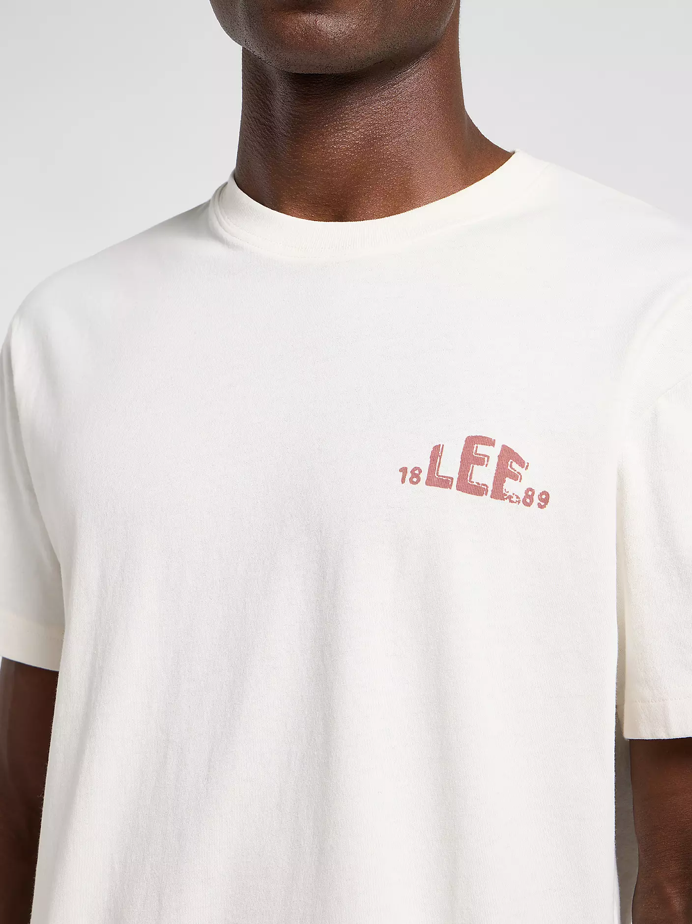 MĘSKA KOSZULKA LEE REGULAR LOGO TEE ECRU 112364552