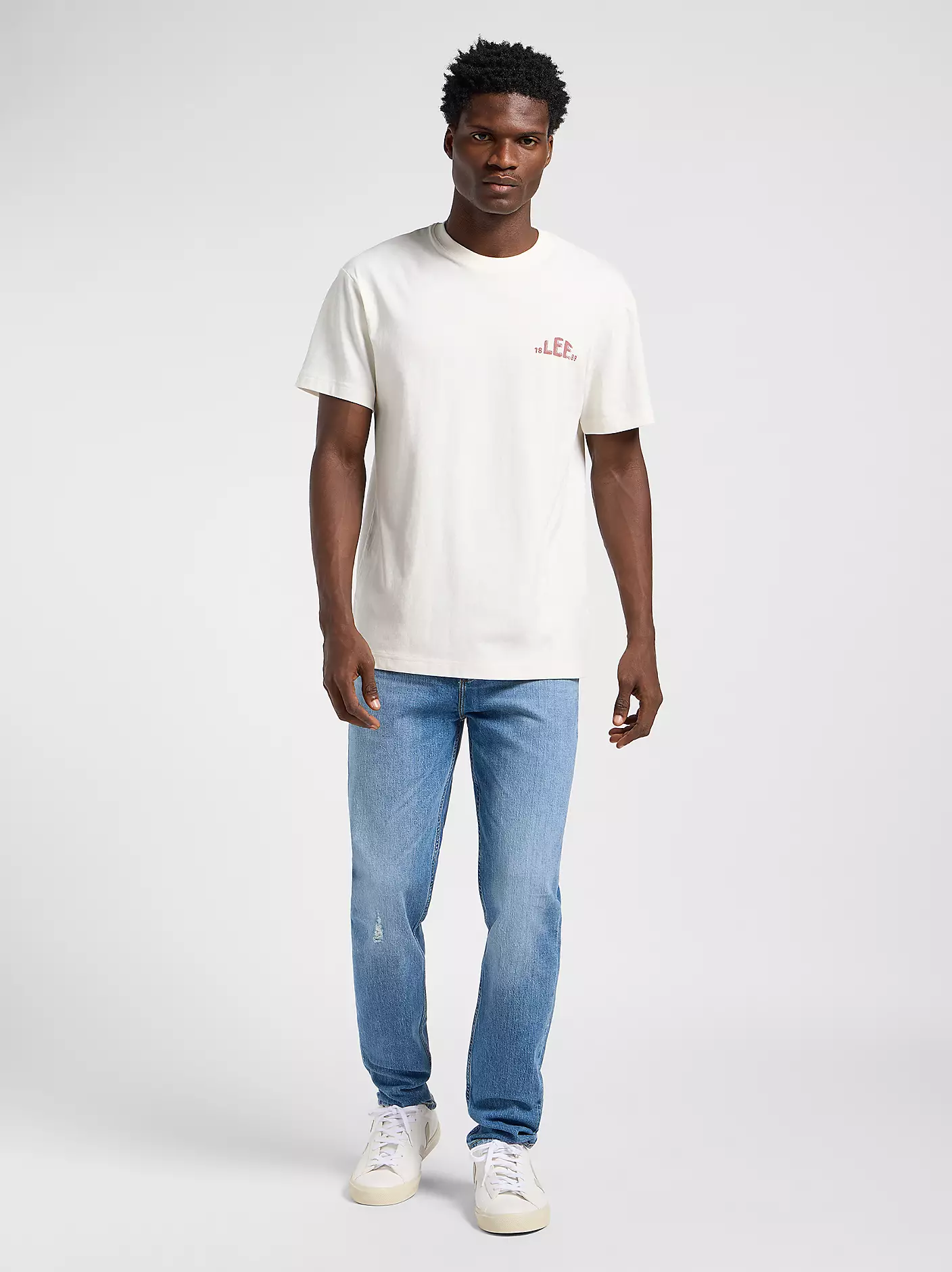 MĘSKA KOSZULKA LEE REGULAR LOGO TEE ECRU 112364552