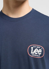 MESKA KOSZULKA  LEE REGULAR SMALL LOGO TEE MOOD INDIGO 112370439