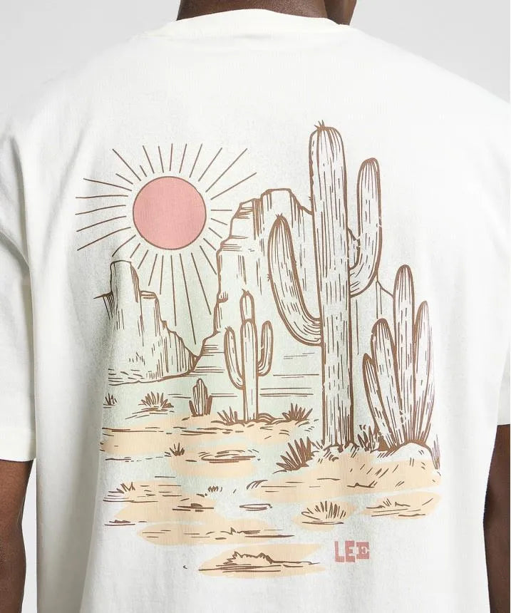 Meska Koszulka Lee Relaxed Graphic Tee Ecru 112364580