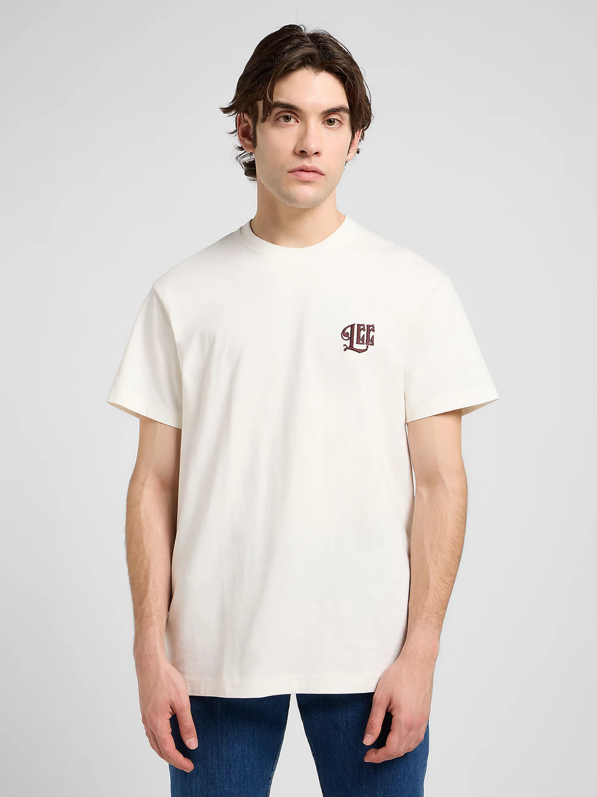 Meska Koszulka Lee Relaxed Graphic Tee Ecru 112370511