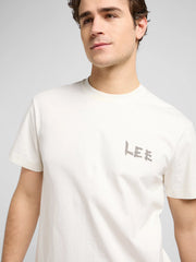 Meska Koszulka Lee Relaxed Graphic Tee Ecru 112370517