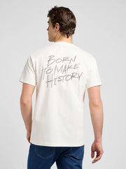 Meska Koszulka Lee Relaxed Graphic Tee Ecru 112370517